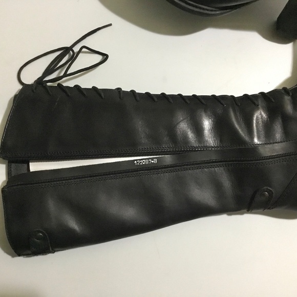 St. Emile leather knee high lace up zip boots - Picture 4 of 16